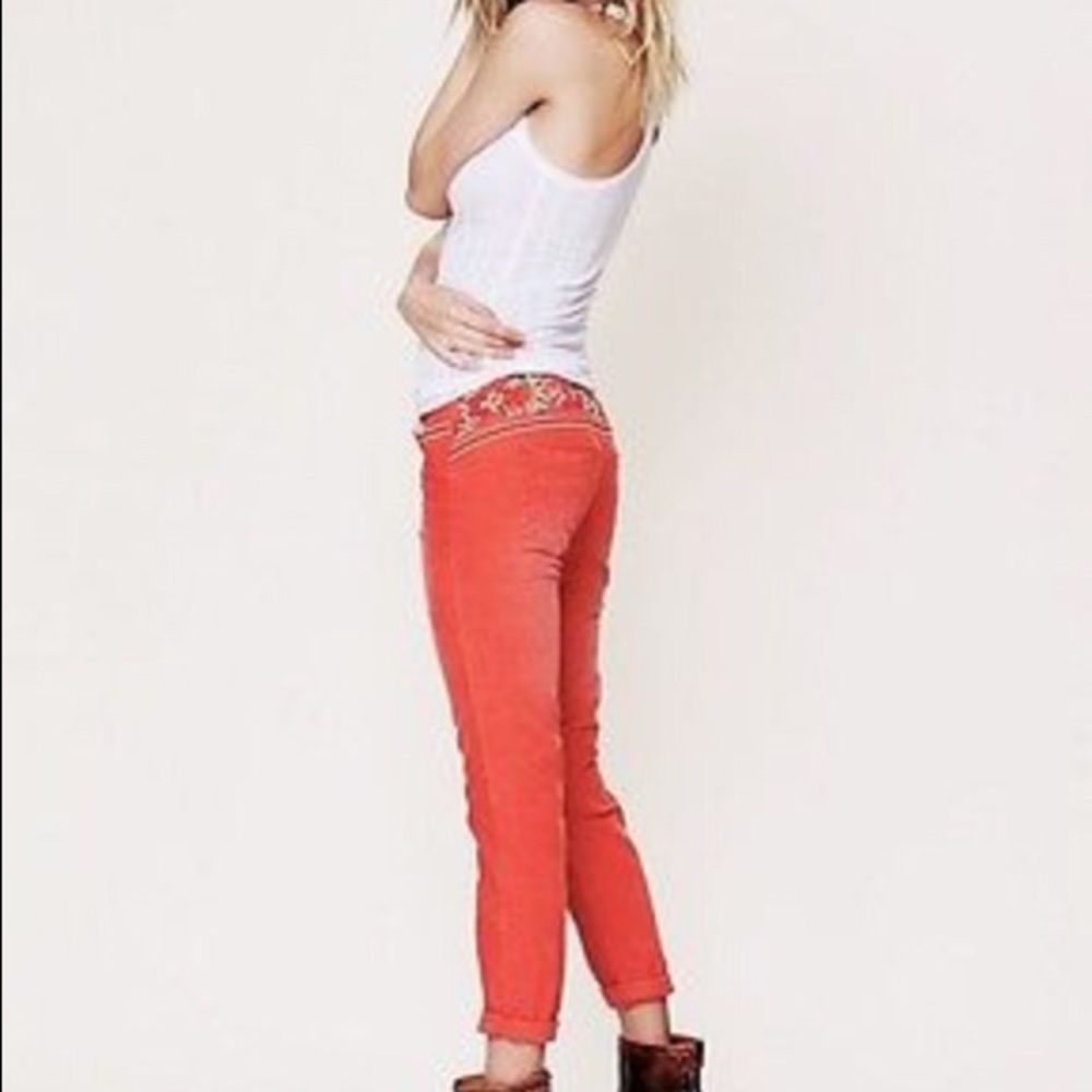 Free people embroidered skinny pants